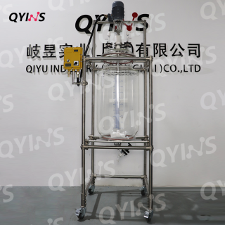 防爆桶型分液器 單層玻璃反應釜推進式攪拌槳 100L200L300L